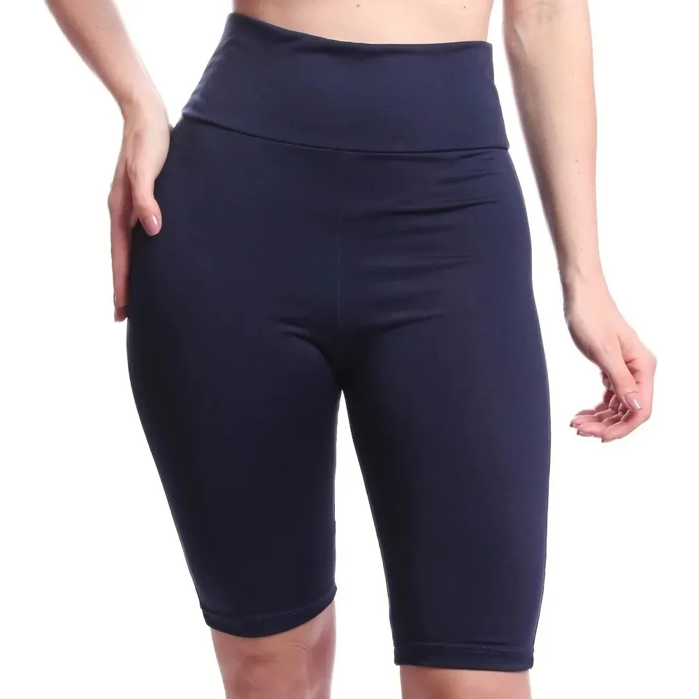 Kit 4 Shorts Bermuda Legging Suplex Cintura Alta Feminina Academia Fitness Pilates Exercício Verão Ginástica Mulher