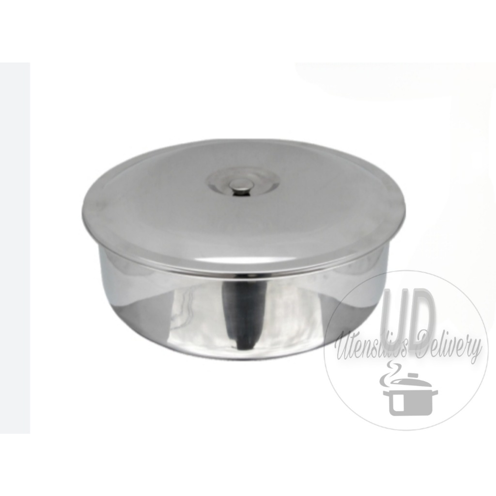 Bacia Extra Grande Inox Reforçada Saladeira Redonda 16 LITROS /8 LITROS Com Ou Sem Tampa.