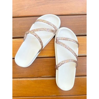 Papete Slide Birken Feminina Super Macia com Tiras Brilhantes Envio Imediato