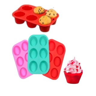 Forma de silicone para 6 cupcakes