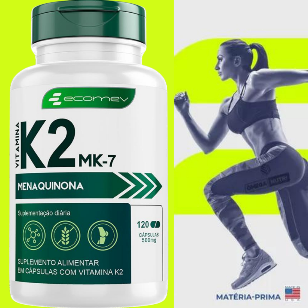 Vitamina K2 MK7 Menaquinona Pura Forma Importada 120Cáps 2 Meses Ecomev em Oferta na Shopee