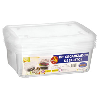 Caixas Organizadoras p/ Sapatos Kit Leve 5 Pague 4 Plástico Santana