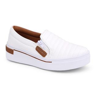 Tenis Iate Slip On Feminino Branco Super Leve