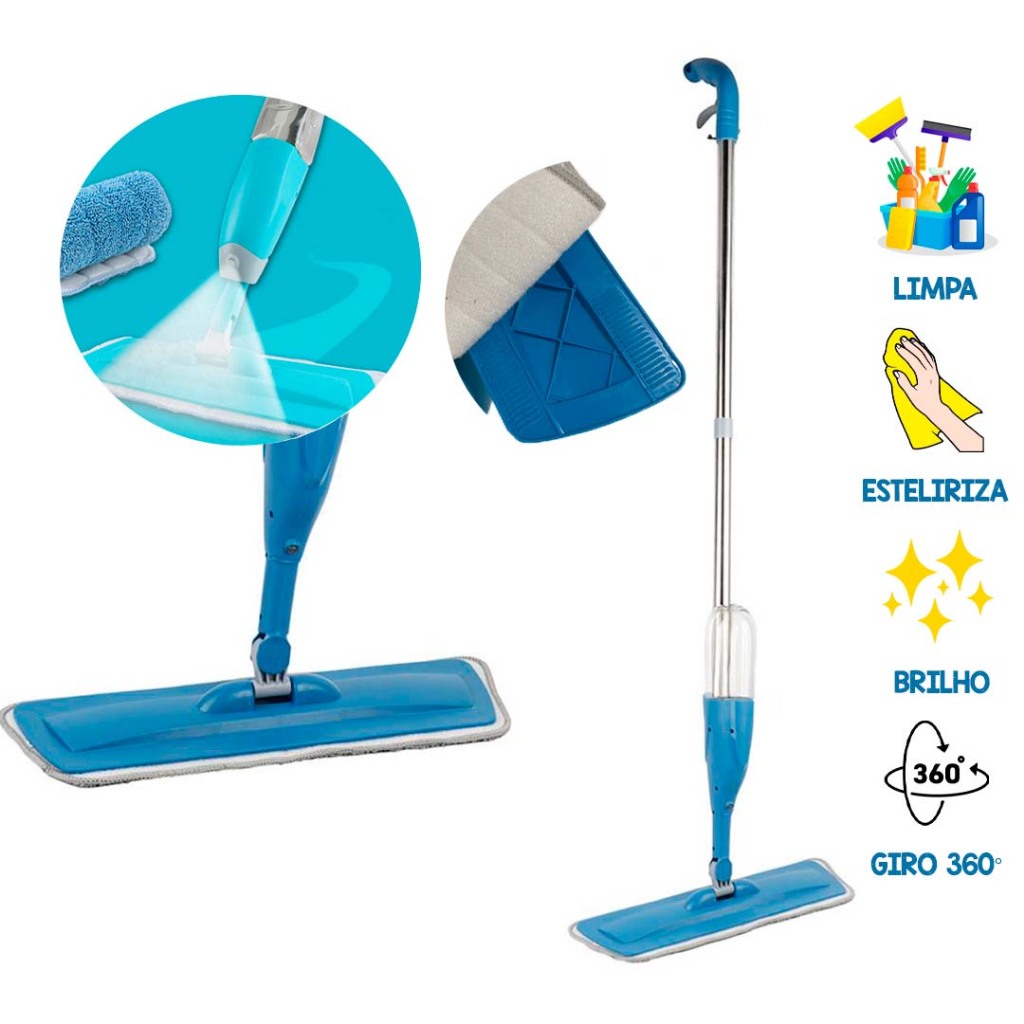 Mop Spray Com Reservatório Rodo Magico E Refil Microfibra