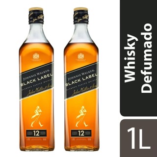 KIT 02 WHISKY JOHNNIE WALKER BLACK LABEL 1000ML (S/Caixa)