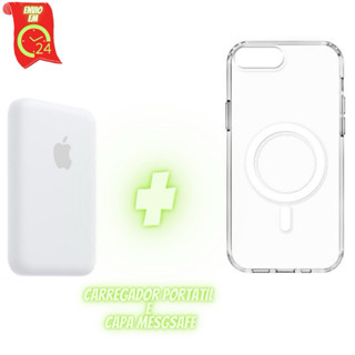 Carregador + Capinha Megsafe Portátil Por Indução Magsafe iOS/Android 10.000mAh