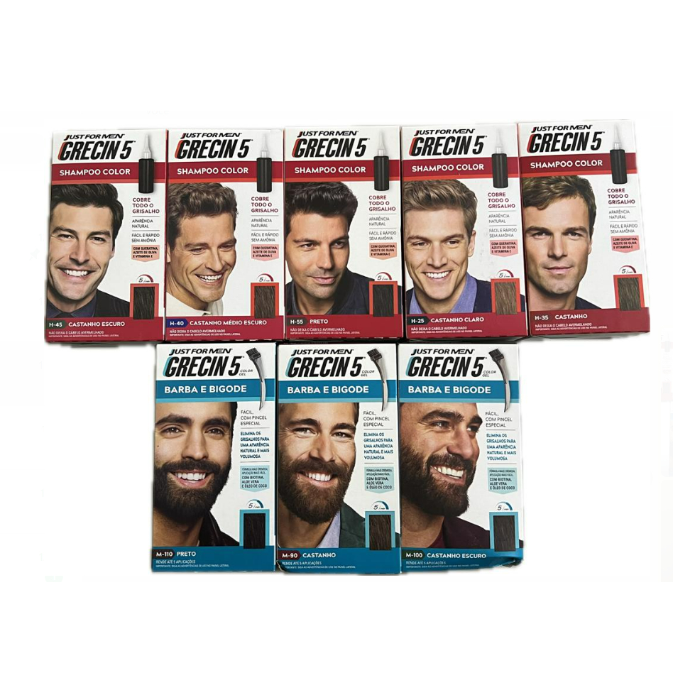 Grecin 5 Shampoo Color e Gel Barba E Bigode Todas Cores E Modelos em Oferta na Shopee