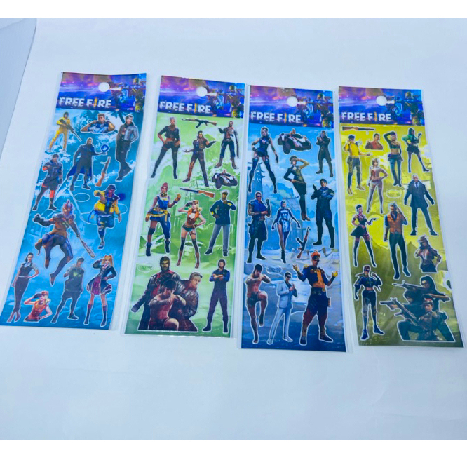 4 Cartelas de adesivos/Sticker - Free fire em Oferta na Shopee