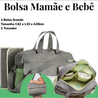 BOLSA MATERNIDADE NATURA MAMÃE E BEBÊ COM TROCADOR ( TAMANHO GRANDE C x 42  L X 15  A x 28cm)