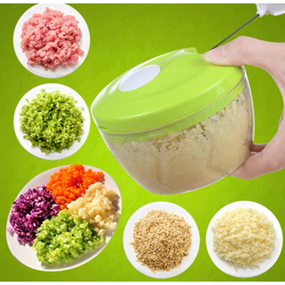 Mini Processador Alimentos Triturador Manual 3 Lâminas 500ml Com Potinhos De Acrílico Mais Resistente
