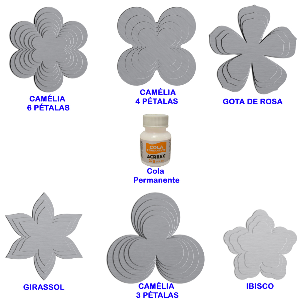 Kit Moldes Flores Máquina De Cortar Fita - Moldes Em Inox