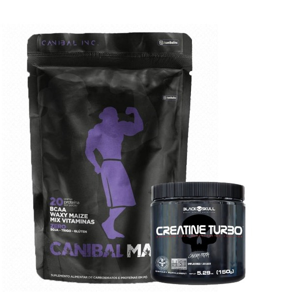 Hipercalórico Massa Canibal Mass 3KG  + Creatina Turbo 150g