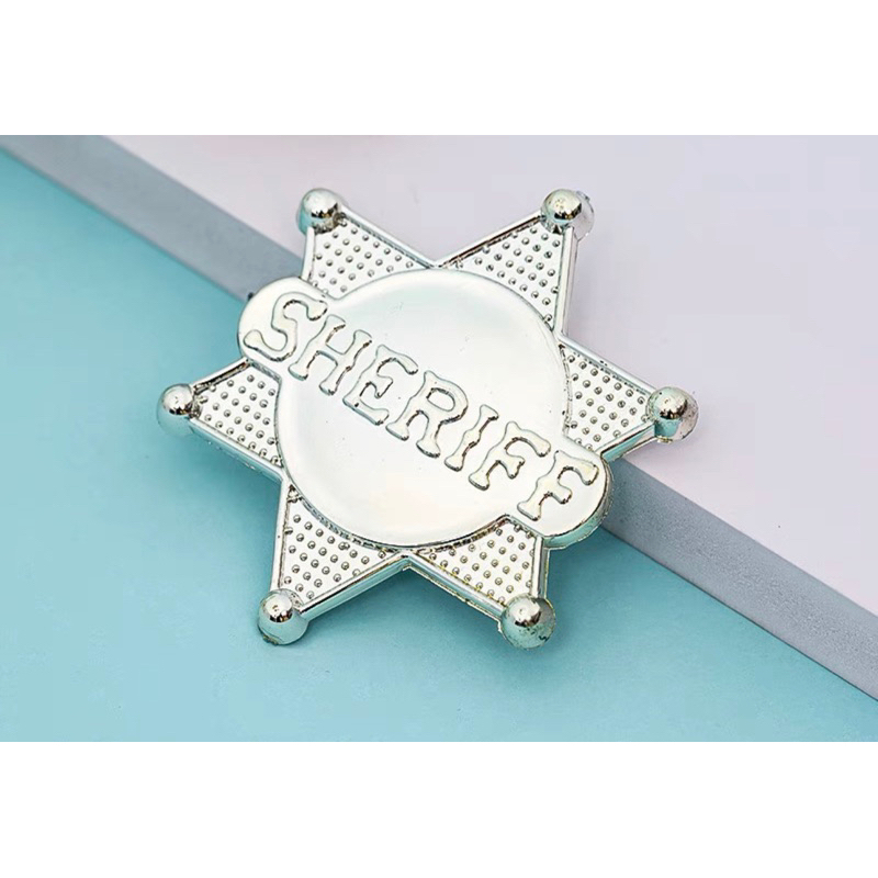 2 estrela de xerife plástico 6,5x5,5cm fantasia cosplay