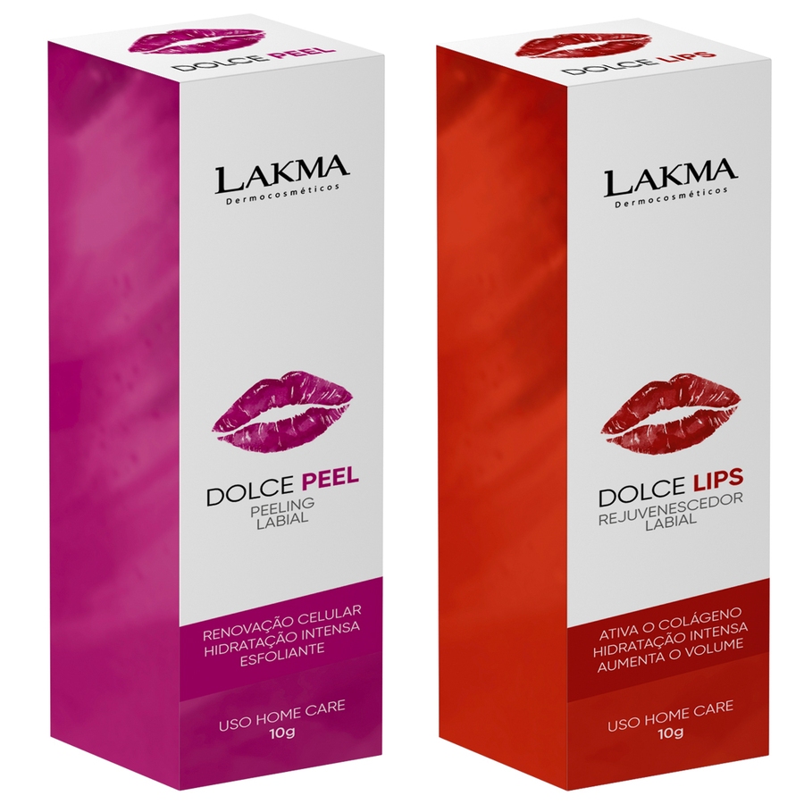 Lakma Dolce Lips 10g Rejuvenescedor Labial + Dolce Peel Peeling Labial 10g em Oferta na Shopee