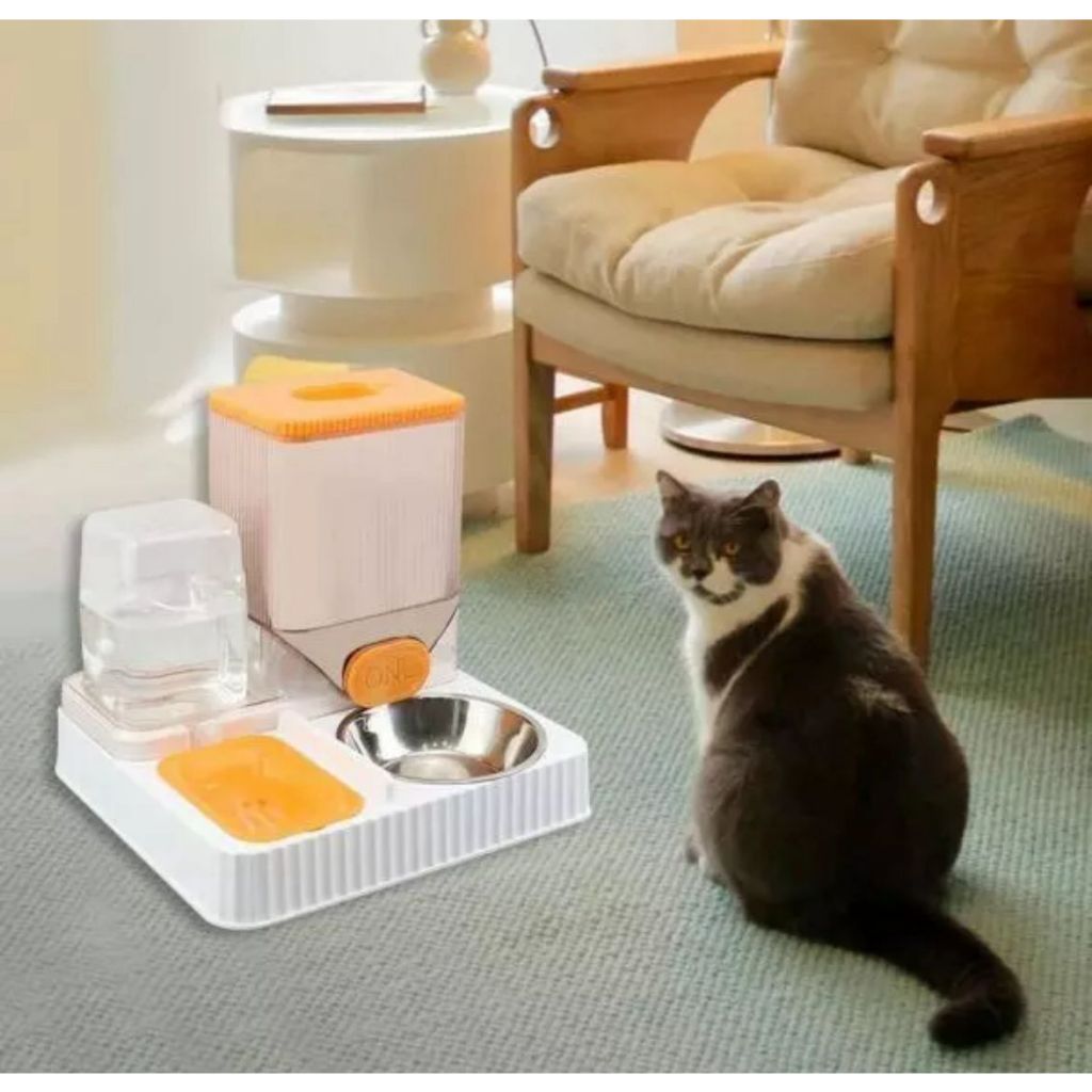 Alimentador de Ração e Água Automático para Cães e Gatos Pratico Pet Animal Bebedouro Comedouro