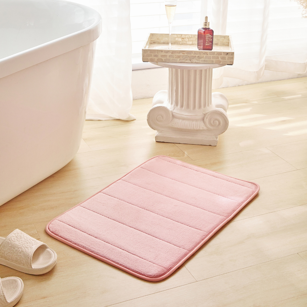 Tapete 60x40cm Soft Antiderrapante 100% Poliéster Rosa