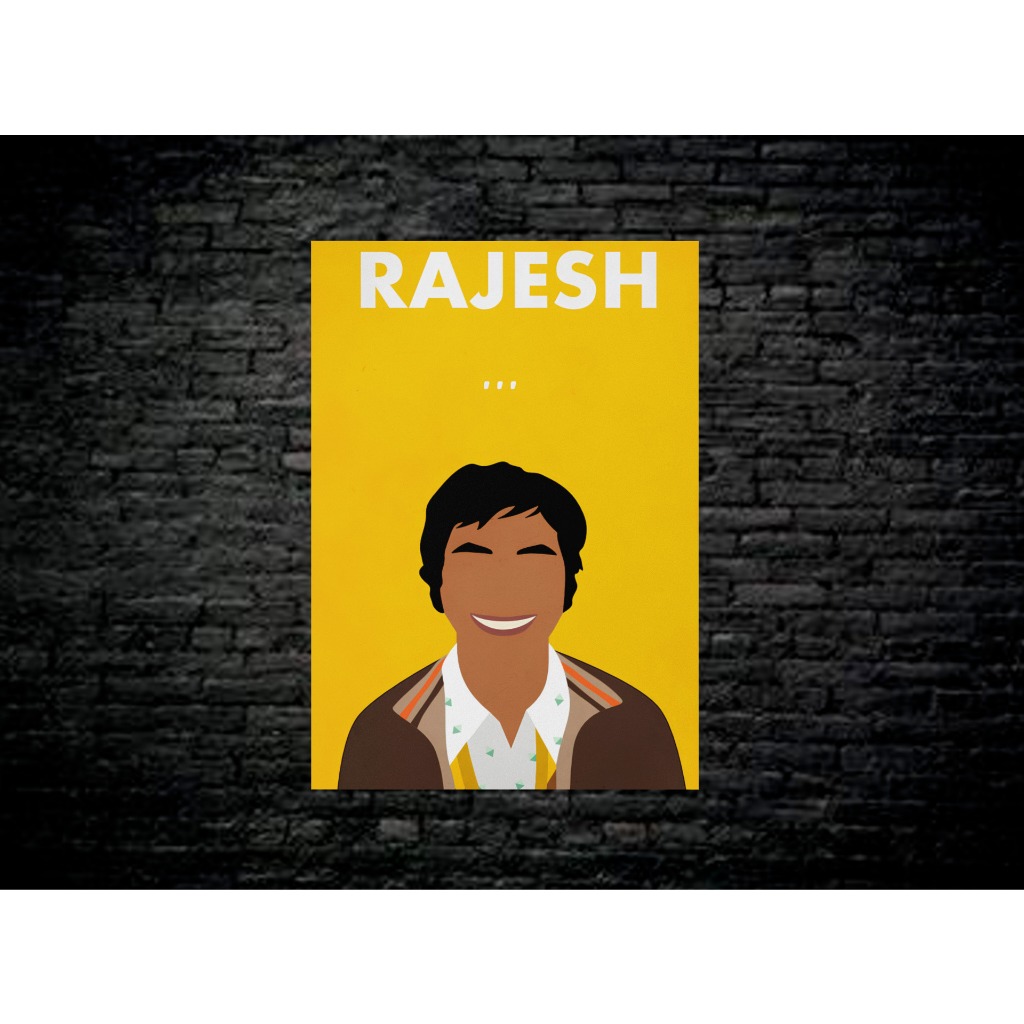 Placa Decorativa em MDF 20x28 Rajesh Série The Big Bang Theory Geek