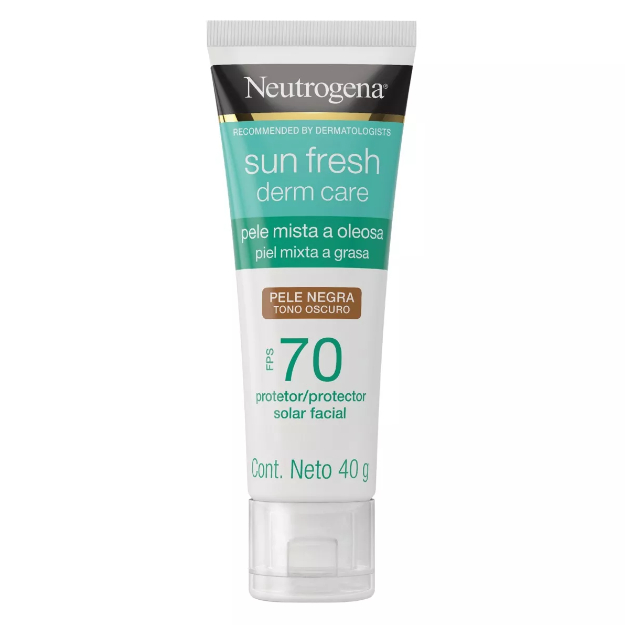 Protetor Solar Facial Pele Negra FPS 70 Neutrogena Sun Fresh Derm Care Bisnaga 40g