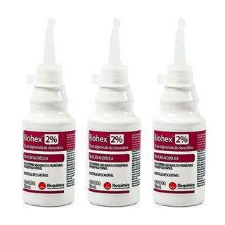 Kit C/ 3 Almotolia 100ml Riohex 2% Solução Alc em Oferta na Shopee