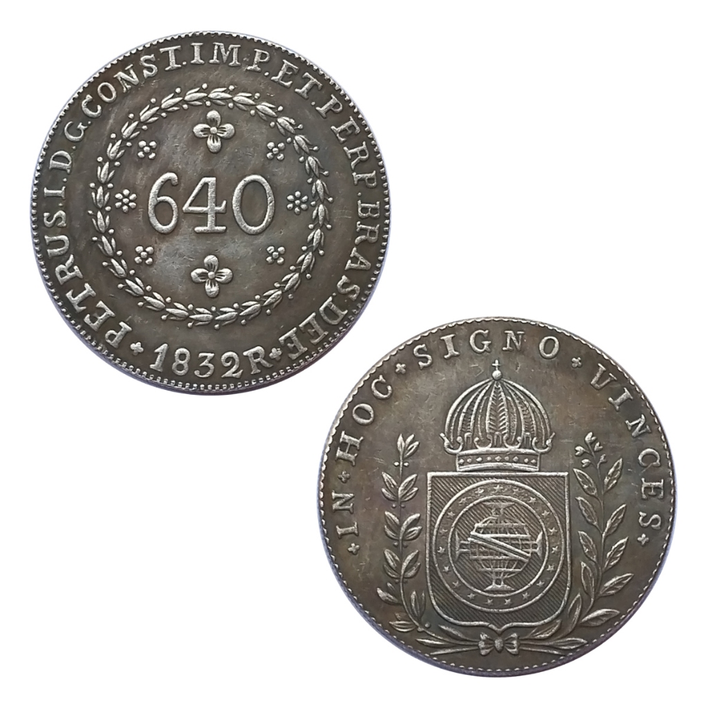 Moeda 640 Réis 1832 - 36,9mm - Cópia