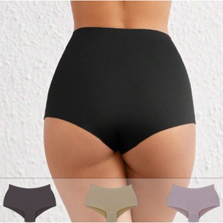 Kit 3 Calcinhas Sem Costura Box Corte a Laser Cintura Alta Shortinho Lingerie Feminina Moda Intima