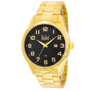 Relógio Dumont Masculino Dourado Preto Prova d