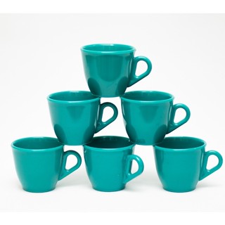 Jogo com 6 Xícaras de Café 60ml Cafézinho Plástico/Acrílico Cores Candy