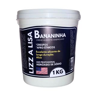 creme alisante americano masculino bananinha lizz alisa cabelos crespos em 3 minutos 1kg