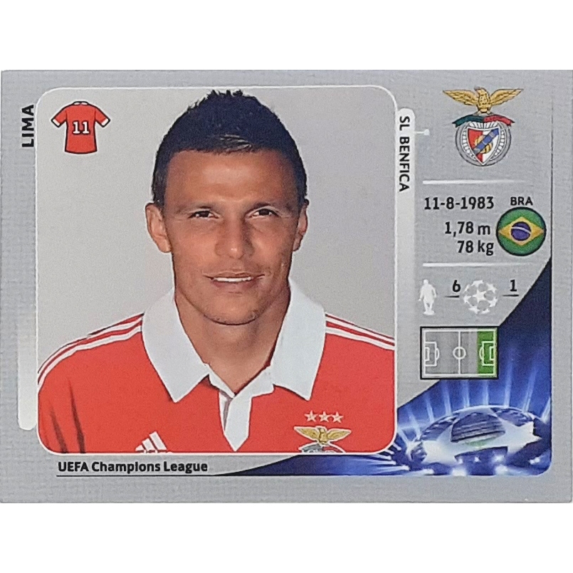 FIGURINHA ORIGINAL NUNCA COLADA LIMA SL BENFICA CHAMPIONS 2012-13 Nr 476 PANINI BRASIL