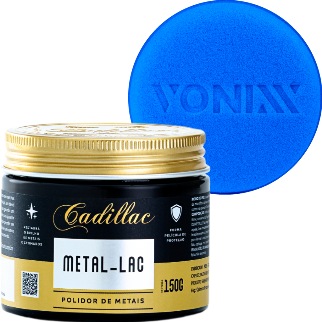 Polidor de Metais Automotivo Metal-Lac Cadillac 150g + Aplicador de Espuma Vonixx em Oferta na Shopee