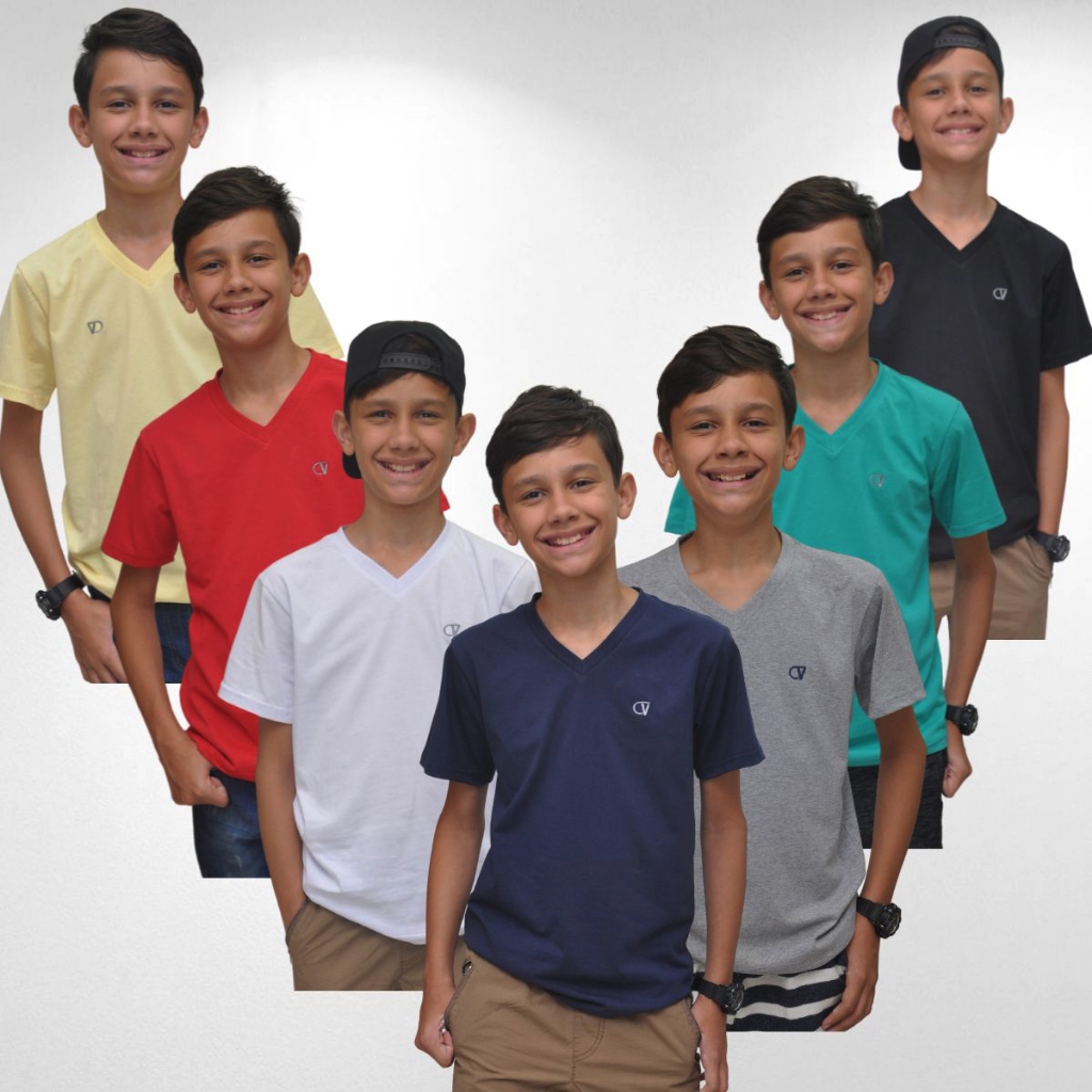 Camiseta Manga Curta JUVENIL 100% Algodão em Oferta na Shopee