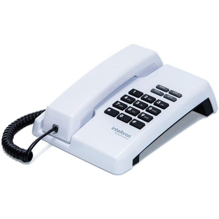 Telefone Fixo Linha Mesa Parede Aparelho Telefônico Intelbras Branco
