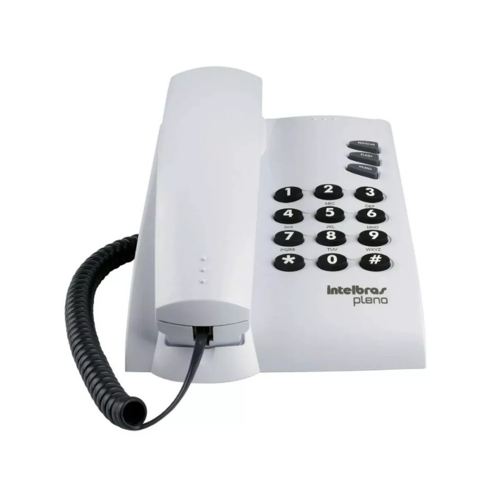 Telefone  Aparelho Telefônico  Fixo Linha de Mesa Parede Intelbras Cinza Com Chave