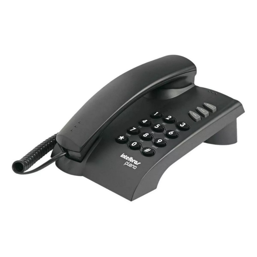 Telefone  Aparelho Telefônico Fixo Linha de Mesa Parede Intelbras Pleno Preto