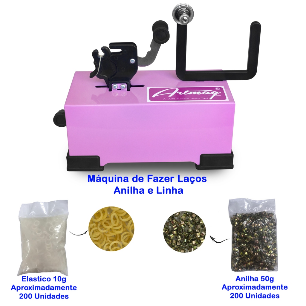 Máquina De Fazer Laços Pet Rosa Anilha + Elastico - Artmaq em Oferta na Shopee