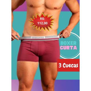 Cuecas Boxer Masculino Diamantes Lingerie Cueca Box Masculina Adulto e Sem Costura