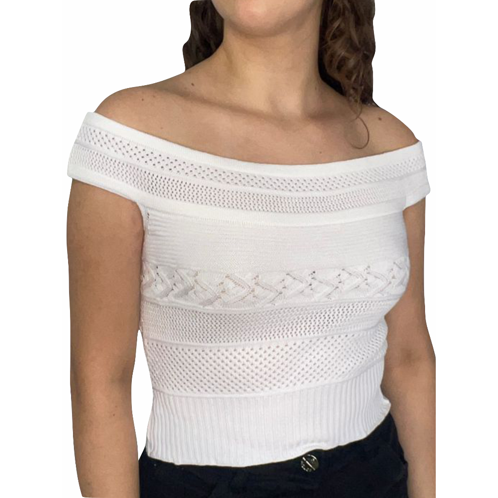 Cropped Ciganinha Tricot Modal Moda Primavera Verão