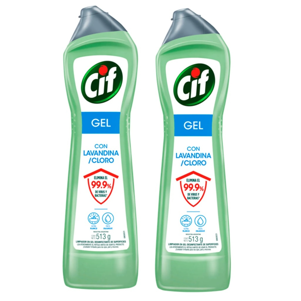 Kit 2 Cif Limpador Gel com Alvejante 513gr