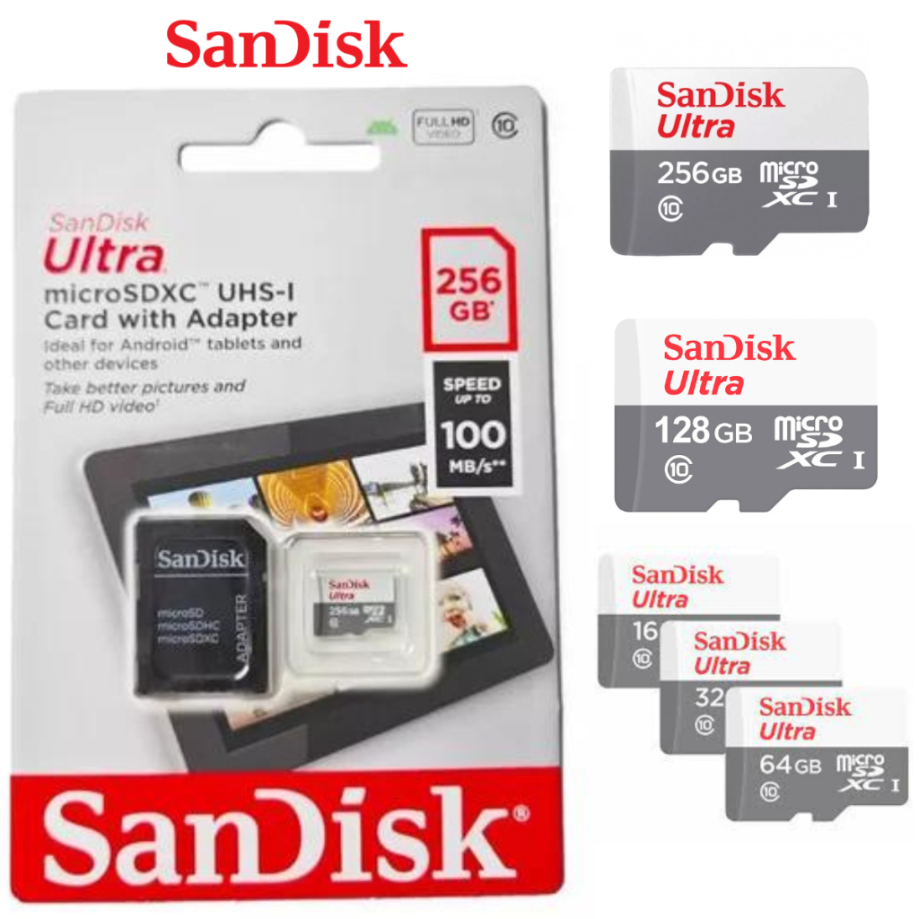 Sandisk Cartão De Memória Cartão Sd A1 32GB 64GB 128GB 256GB para celular Microsd Card 100% Original