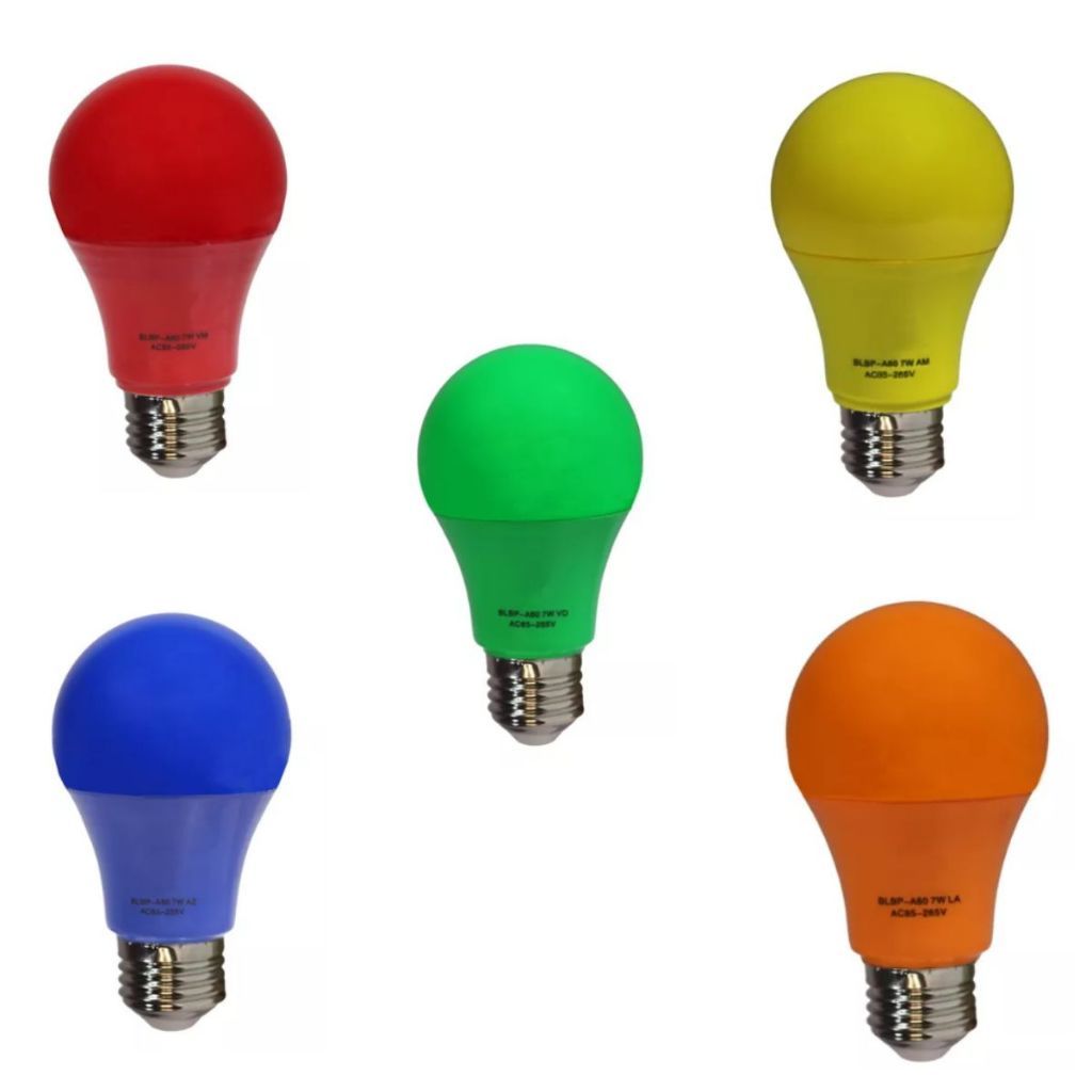 Lâmpada Bulbo Led 7w A60 Colorida E27 Bivolt Achadinhos