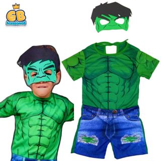 Fantasia Infantil Hulk Vingadores Heróis Com Máscara Envio Imediato