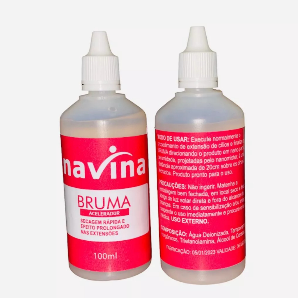 Nano Vaporizador + Bruma Navina Aceleradora 100ml Para Alongamento Extensão de Cílios