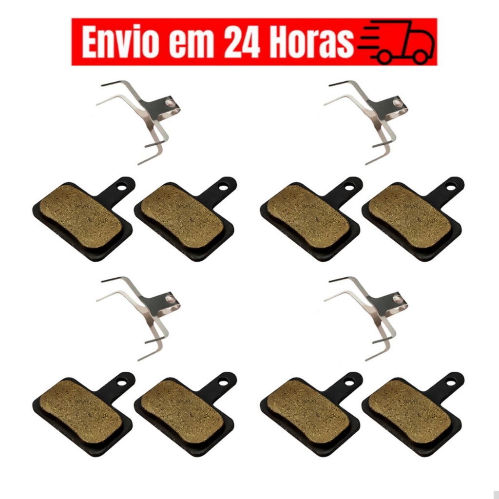 Pastilha Freio Gta - Tipo Shimano M395 M446 MT200 4 Pares + Mola