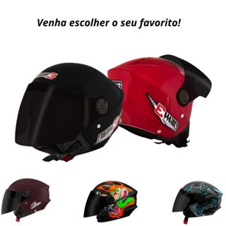 Capacetes De Moto Abertos Masculino E Feminino Diversos Modelos Pro Tork Viseira Fumê