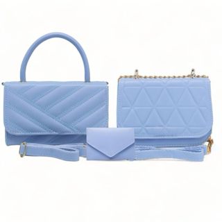 Kit 3 Peças Bolsas Média Femininas Transversal Ombro + Carteira