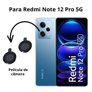Pelicula Camera Traseira Xiaomi METÁLICA Redmi Note 12 Pro 5g em Vidro 3D Anti-Impacto Protetora
