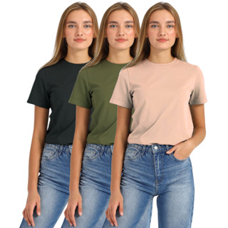 Kit 3 Blusinha Feminina Baby Look Basica Lisa Barata