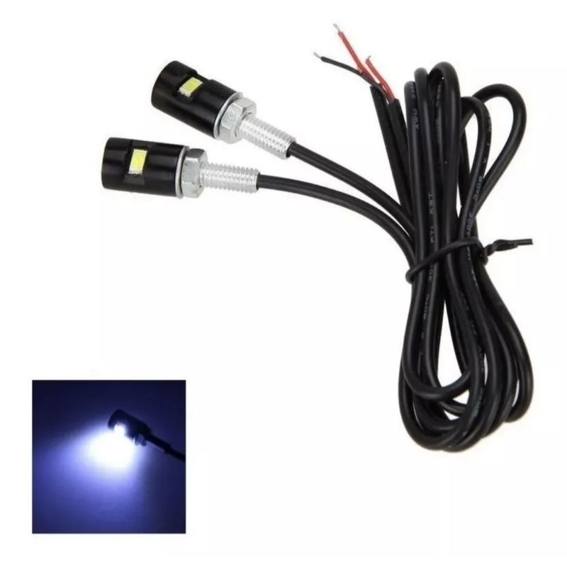 par parafuso luz placa led moto carro universal iluminação placa