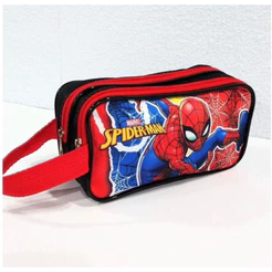 Estojo Infantil Escolar Personagem Homem Aranha 2 Zíperes Spider Man Super Herói Menino Promoção