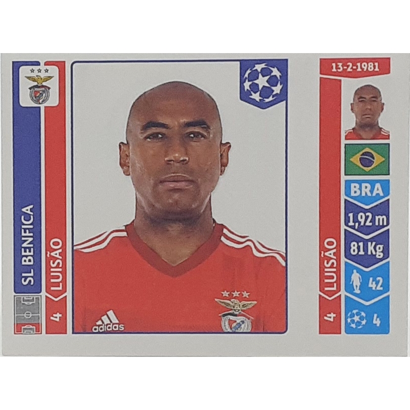 FIGURINHA ORIGINAL NUNCA COLADA LUISÃO SL BENFICA CHAMPIONS 2014-15 Nr 184 PANINI BRASIL